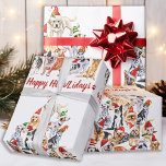 ハッピーHOWLidays Dog Lover Christmas Tree Dogs ラッピングペーパー<br><div class="desc">この可愛いクリスマスツリーの犬が水の色のデザインで紙を包んで、このホリデーシーズンのギフトに仕上げtouchを追加。この犬の恋人の休日のラッピング紙は、サンタハットの様々な品種の犬を備えている。この犬のクリスマスラッピング紙は、愛犬家、ペットのビジネス、獣医、獣医のクリスマス気に、ペットのケア、犬のトリマー、ペットシッターに最適である。クリスマスカード、ホームデッキ、ギフトのコレクションを見る。COPYRIGHT © 2020 Judy Burrows,  Black Dog Art - All Rights Reserved.ハッピーホールイデイズドッグラバークリスマスツリー犬ラッピング紙</div>