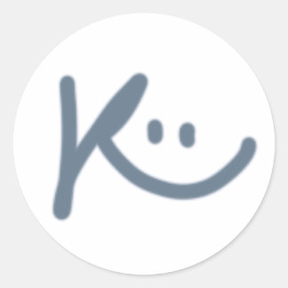 ハッピーK ロゴ クラシック ラウンド ステッカー