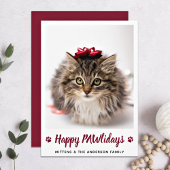 ハッピーPAWlidays猫好きペットフォトクリスマス シーズンカード