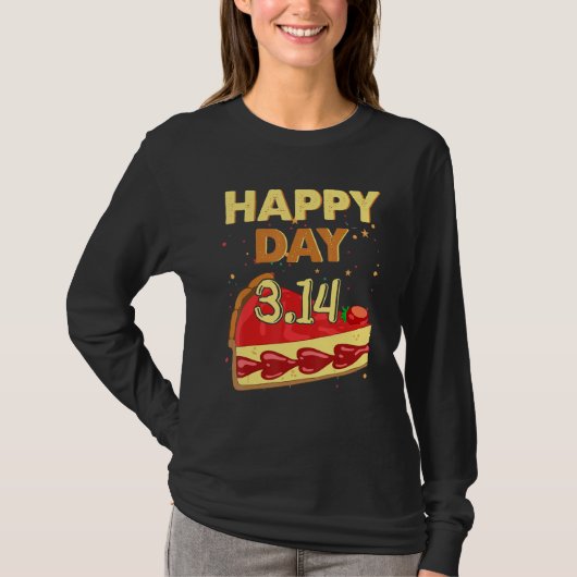 ハッピーPi日3 14パイピザ数学ギーク男性K Tシャツ (正面)