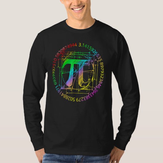 ハッピーPi日3 14 Piマテマティック算数先生 Tシャツ (正面)