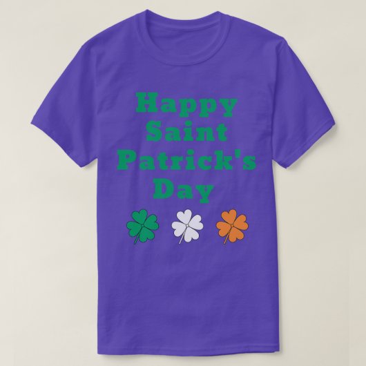 ハッピーSaint patricks dayクローバー Tシャツ (デザイン正面)