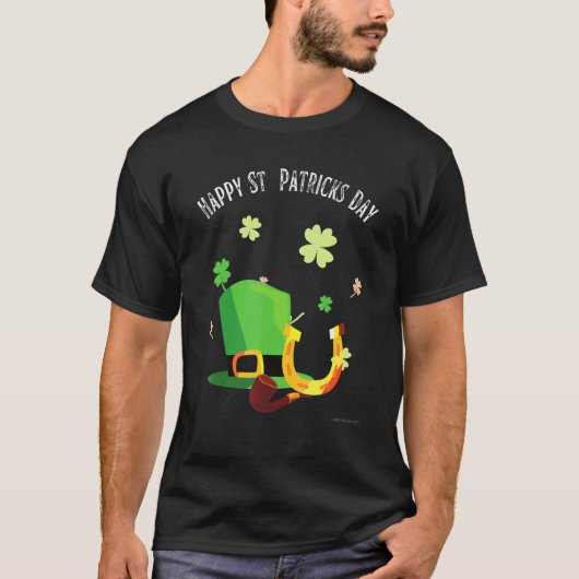 ハッピーSaint patricks dayグリーンハット馬蹄管 Tシャツ (正面)