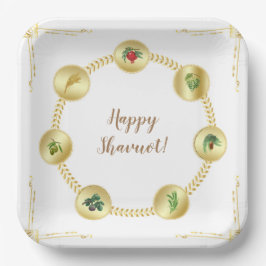 ハッピーSHAVUOT装飾オーナメント7種ディ ペーパープレート