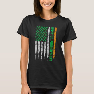 ハッピーST PATRICKの日アメリカ国旗アイルランド Tシャツ