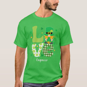 ハッピーSt patricksかわいいラッキーおもしろいエンジニア格言 Tシャツ