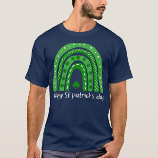 ハッピーSt patricksデイレインボーラッキーLeopardシャマー Tシャツ