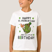 ハッピーSt patricks dayとその私の誕生日Tレックス Tシャツ (正面)