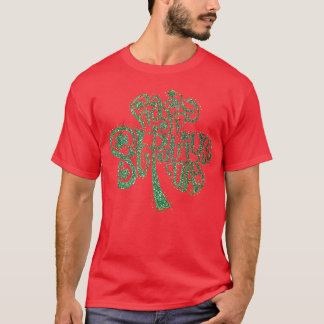 ハッピーSt patricks dayとシャムロックの男性  Tシャツ