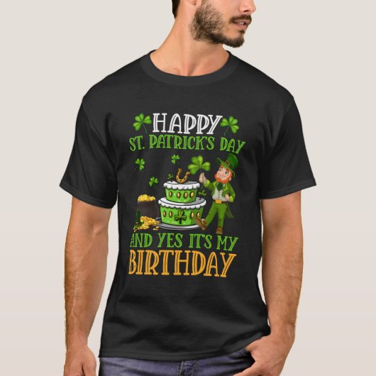ハッピーSt patricks dayとYesそのマイレプラーシャン Tシャツ (正面)