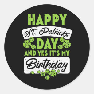 ハッピーSt patricks dayとYesそのマイ誕生日 ラウンドシール