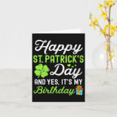 ハッピーSt patricks dayとYesそれが私の誕生日Luc カード (黄色い花)