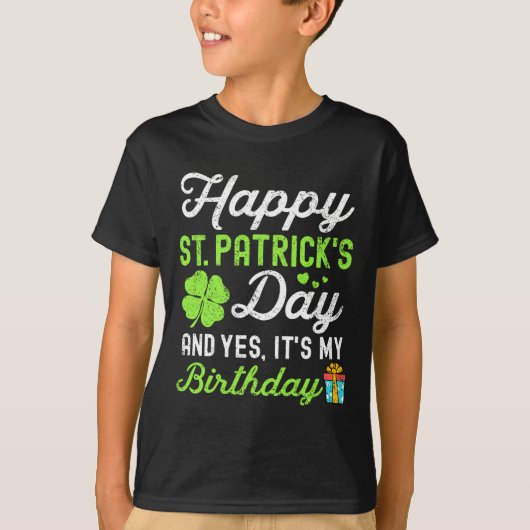 ハッピーSt patricks dayとYesそれが私の誕生日Luc Tシャツ (正面)