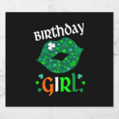 ハッピーSt patricks dayとYesイッツマイ誕生日リップ スパークリングワインラベル (シングルラベル)