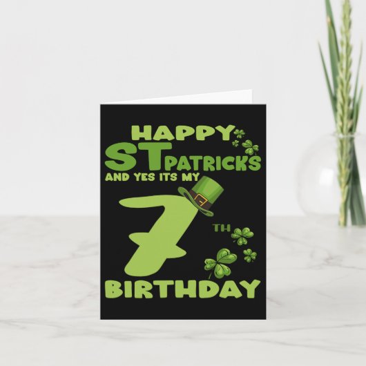 ハッピーSt patricks dayとYes私の7誕生日 カード (正面)