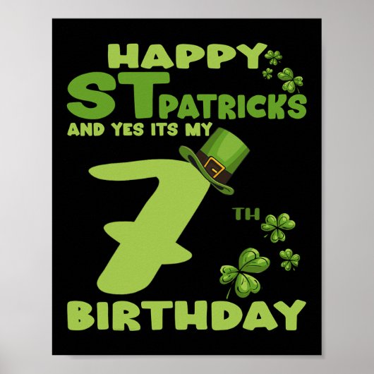 ハッピーSt patricks dayとYes私の7誕生日 ポスター (正面)