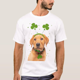 ハッピーSt patricks dayへヘッドバンドの犬 Tシャツ