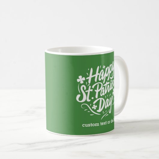 ハッピーSt patricks dayアイリッシュシャムロパーソナライズされたックス コーヒーマグカップ (正面右)