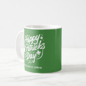 ハッピーSt patricks dayアイリッシュシャムロパーソナライズされたックス コーヒーマグカップ (正面左)