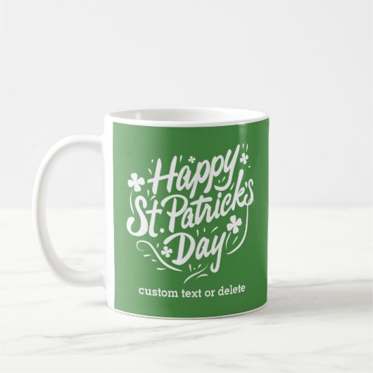 ハッピーSt patricks dayアイリッシュシャムロパーソナライズされたックス コーヒーマグカップ (左)