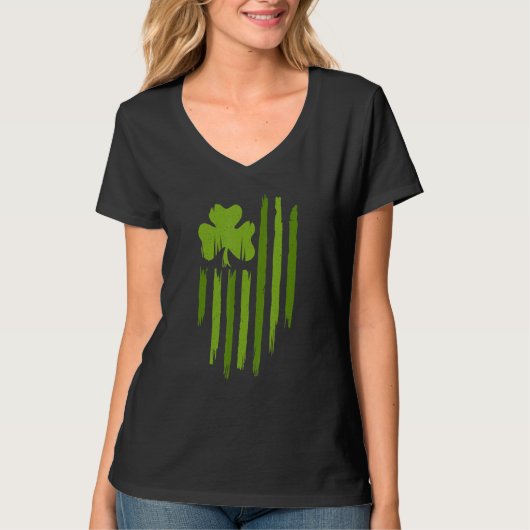 ハッピーSt patricks dayアメリカ国旗Usaラッキーシャム Tシャツ (正面)