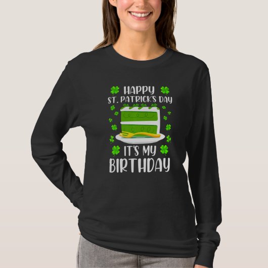 ハッピーSt patricks dayイッツマイ誕生日シャムロックカ Tシャツ (正面)