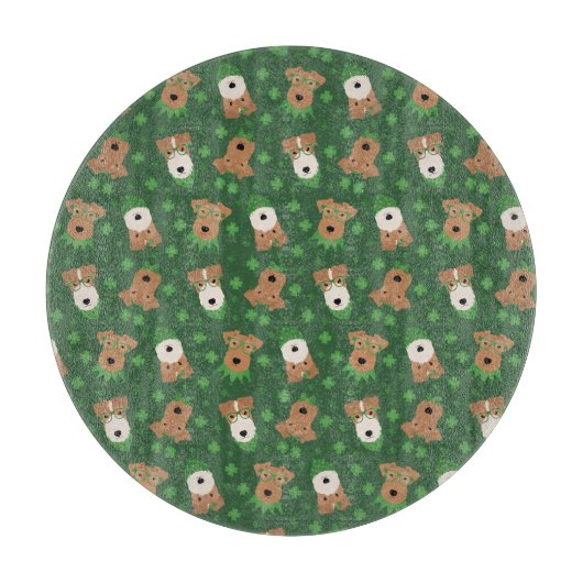 ハッピーSt patricks dayウェルシュワイヤキツネテリアドッグス カッティングボード (正面)