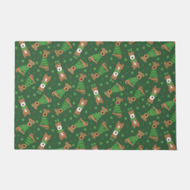 ハッピーSt patricks dayウェルシュワイヤキツネテリアドッグス ドアマット