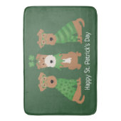 ハッピーSt patricks dayウェルシュワイヤキツネテリアドッグス バスマット (正面縦)