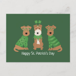 ハッピーSt patricks dayウェルシュワイヤキツネテリアドッグス ポストカード