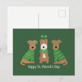ハッピーSt patricks dayウェルシュワイヤキツネテリアドッグス ポストカード (正面/裏面)