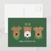 ハッピーSt patricks dayウェルシュワイヤキツネテリアドッグス ポストカード (正面/裏面)