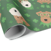 ハッピーSt patricks dayウェルシュワイヤキツネテリアドッグス ラッピングペーパー (ロールコーナー)