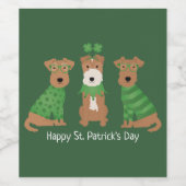 ハッピーSt patricks dayウェルシュワイヤキツネテリアドッグス ワインラベル (シングルラベル)