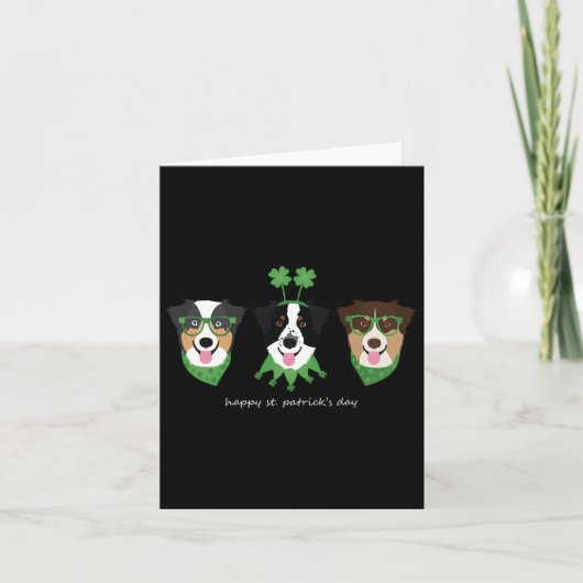 ハッピーSt patricks dayオーストラリア羊飼い犬カット カード (正面)