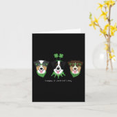 ハッピーSt patricks dayオーストラリア羊飼い犬カット カード (黄色い花)