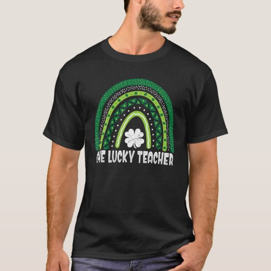 ハッピーSt patricks dayキュートワンラッキーレインブ先生 Tシャツ (正面)