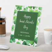 ハッピーSt patricks dayグリーンウォーターカラーシャムロック 台座サイン (インサイチュ)