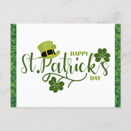 ハッピーSt patricks dayグリーンシャムロック ポストカード