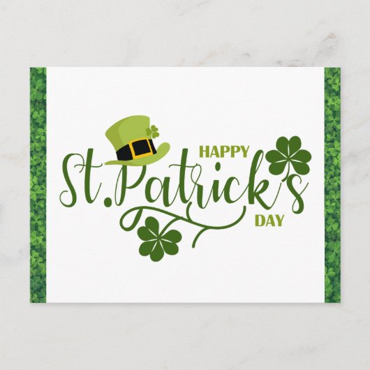 ハッピーSt patricks dayグリーンシャムロック ポストカード (正面)