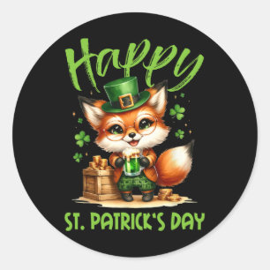 ハッピーSt patricks dayコスチューム衣装キツネアイリッシュビー ラウンドシール