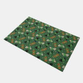 ハッピーSt patricks dayゴールデンドールドードルドッグス ドアマット (アングル)