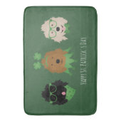 ハッピーSt patricks dayゴールデンドールドードルドッグス バスマット (正面縦)