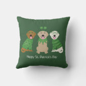 ハッピーSt patricks dayゴールデンレトリエバードッグス クッション (裏面)