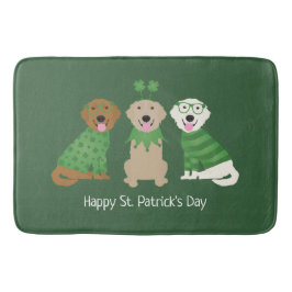 ハッピーSt patricks dayゴールデンレトリエバードッグス バスマット