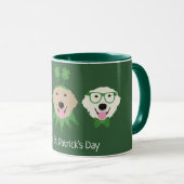 ハッピーSt patricks dayゴールデンレトリエバードッグス マグカップ (正面右)