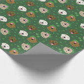 ハッピーSt patricks dayゴールデンレトリエバードッグス ラッピングペーパー (角)