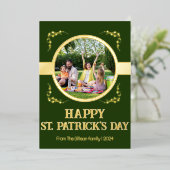 ハッピーSt patricks dayシャムロックスファミリーOne photo 箔シーズンカード (立ち正面)
