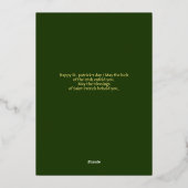 ハッピーSt patricks dayシャムロックスファミリーOne photo 箔シーズンカード (裏面)