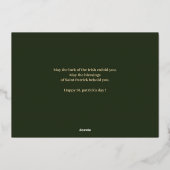 ハッピーSt patricks dayシャムロックス家族の写真フォイル 箔シーズンカード (裏面)